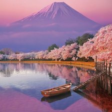 Схема вышивки «Фудзи и Сакура»