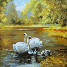 Схема вышивки «Лебеди»