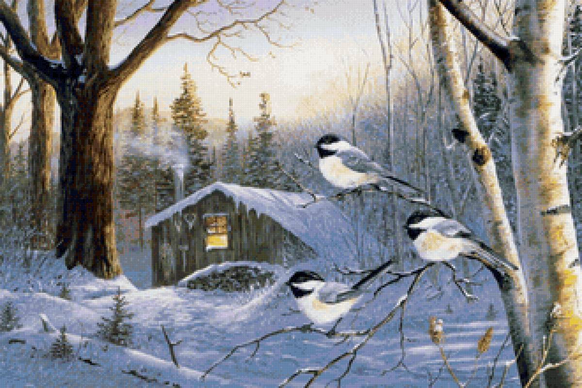 Худ. Терри Даути - природа, зима, лес - предпросмотр