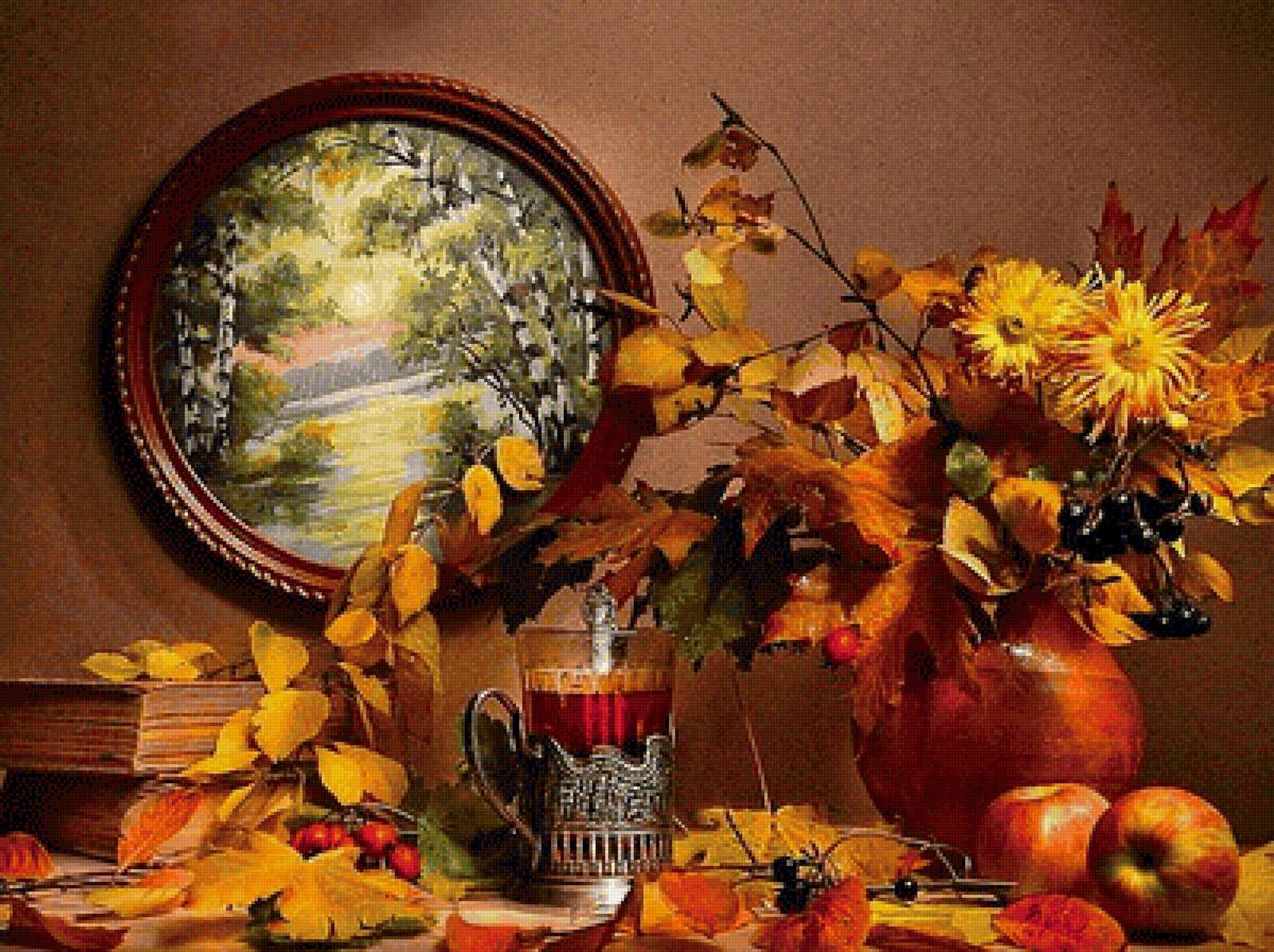Натюрморт - осень, натюрморт, цветы - предпросмотр