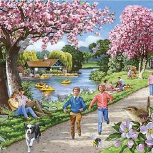 Схема вышивки «Passeio, ao Parque.»