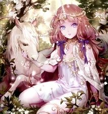 Схема вышивки «Девочка и единорог»