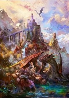В гости к дракону - замок, фентези., дракон - оригинал
