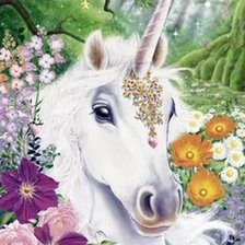 Схема вышивки «Портрет единорога»