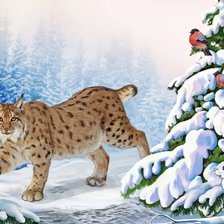 Схема вышивки «Рысь»