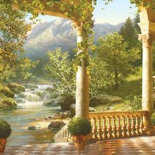 Схема вышивки «Лоза винограда на колоннах»