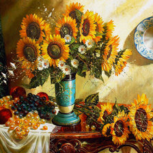 Схема вышивки «Букет подсолнухов»