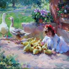 Схема вышивки «Гусиная няня»