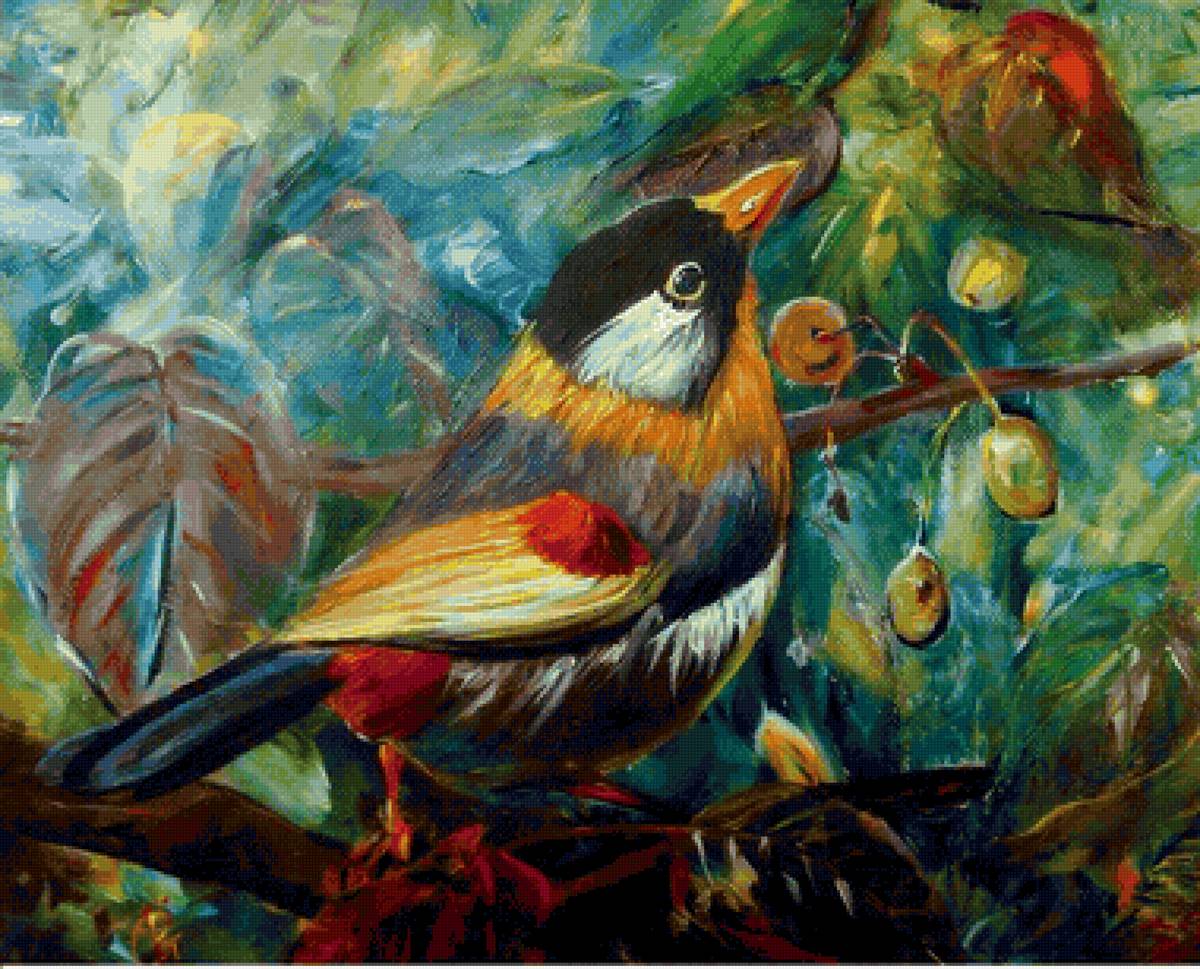 Pássaro. - pássaro, pintura. - предпросмотр