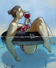 Схема вышивки «РОНАЛЬД ВЕСТ. АППЕТИТНАЯ ДАМА С ВИНОМ»