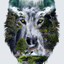 Схема вышивки «Волк»