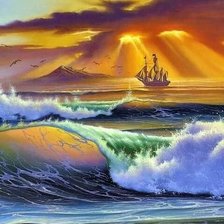 Схема вышивки «Утро на море»