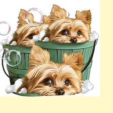 Схема вышивки «Серия "Собаки". Щенки»