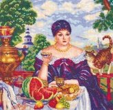 Схема вышивки «Дама»