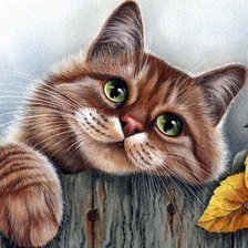 Схема вышивки «Осенний кот»