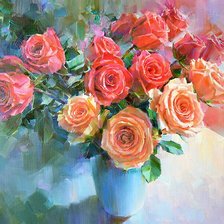 Схема вышивки «Vaso com ,Rosas»