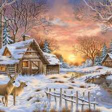 Схема вышивки «Зимний закат»