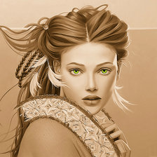 Схема вышивки «Зеленоглазая девушка.»