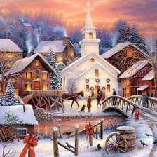 Схема вышивки «Vila ,de inverno.»