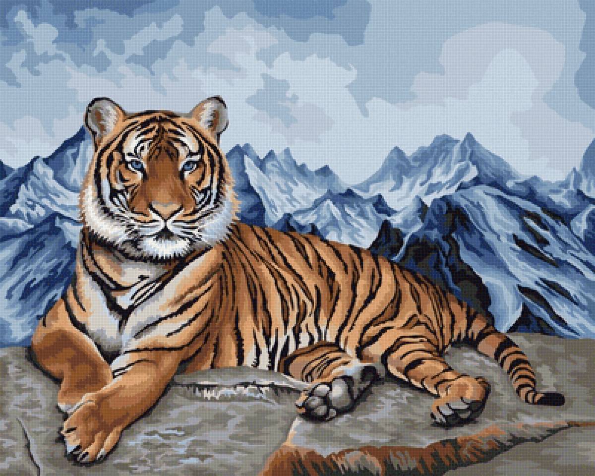 Tigre, nas montanhas, - animais.tigre, montanhas - предпросмотр