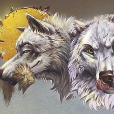 Схема вышивки «Два волка»