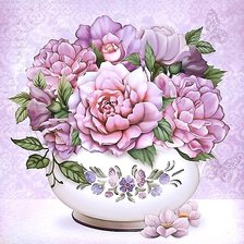 Схема вышивки «пионы»