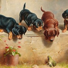 Схема вышивки «Четверо и одна»