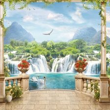 Схема вышивки «Веранда у озера»