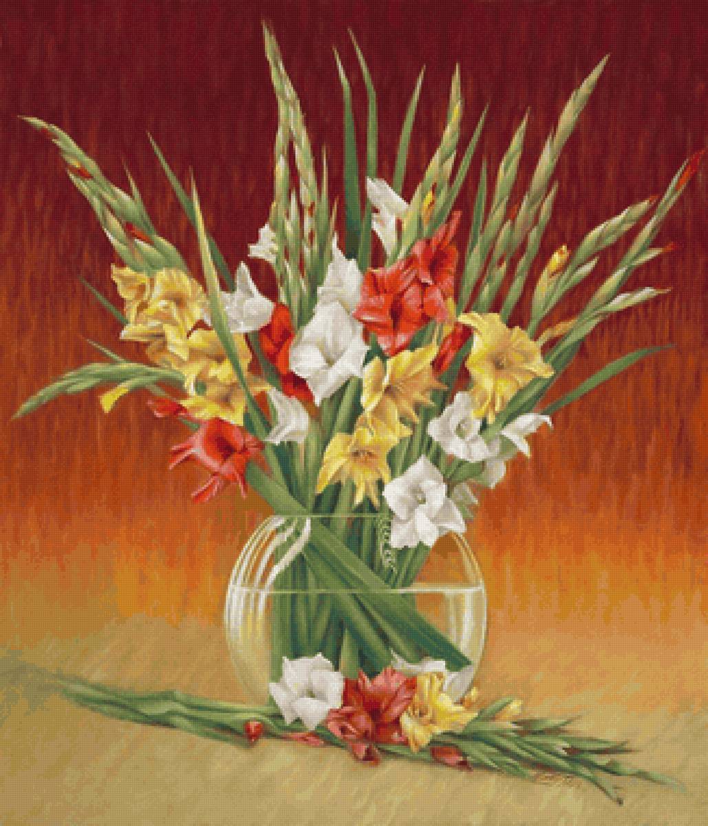 Boque de flores. - bulbos, flores, vaso - предпросмотр