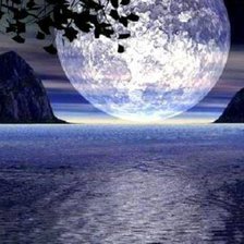 Схема вышивки «luar, sob o oceano.»