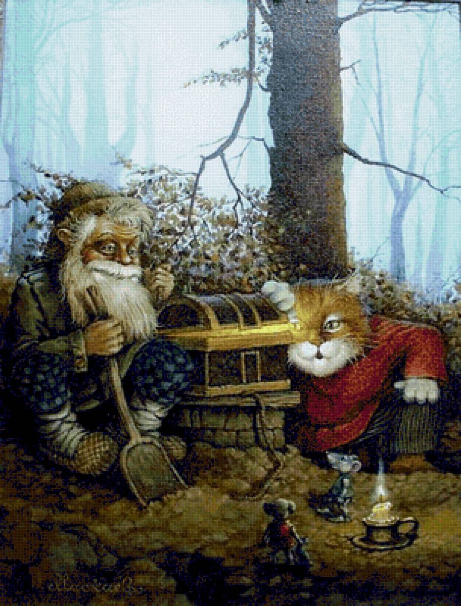 КОТ,ДОМОВОЙ И МЫШКИ КОПАЮТ КЛАД - сказки - предпросмотр