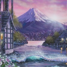 Схема вышивки «Фудзи»