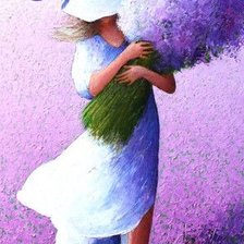 Схема вышивки «Девушка с лавандой»