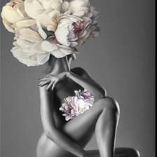 Схема вышивки «ДЕВУШКА С пионами»