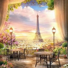 Схема вышивки «Вид на Париж»