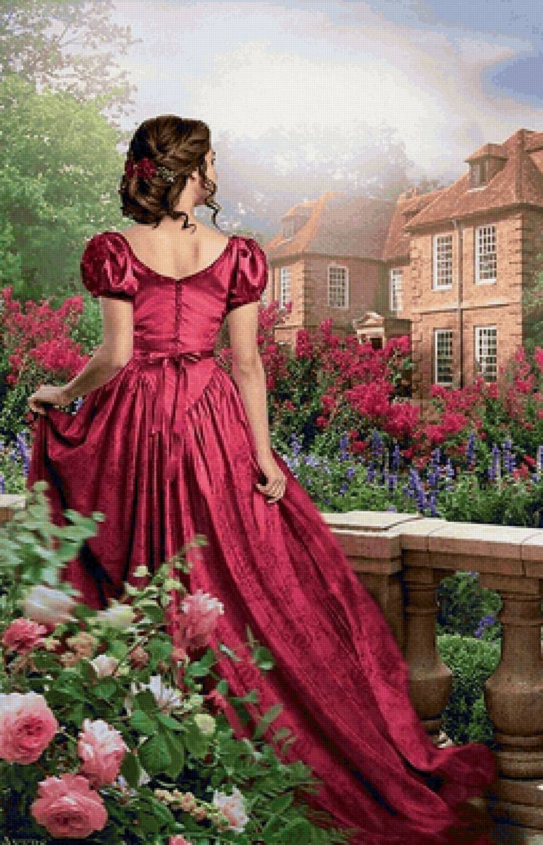 девушка в саду - предпросмотр