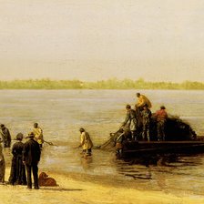 Схема вышивки «Thomas Eakins Shad Fishing at Gloucester on the Delaware River»