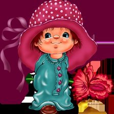 Схема вышивки «Малышка в шляпе»