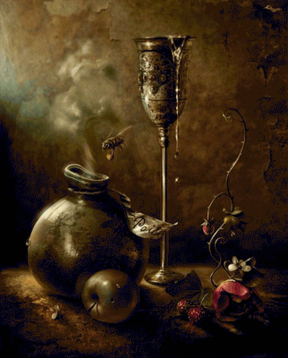 РЕЦЕПТ №1.ПРО ЯДОНОСНУЮ ПЧЕЛУ. - натюрморт, картины - предпросмотр