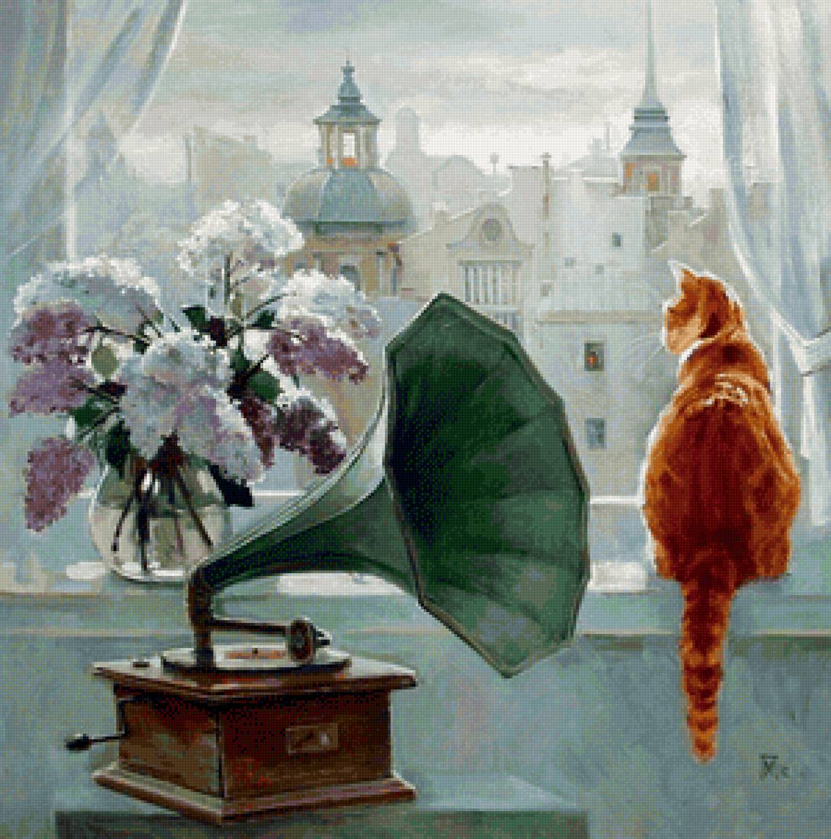 Город глазами кота2 - город, окно, кот - предпросмотр