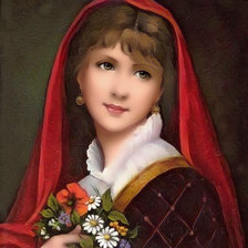 Схема вышивки «Девушка»