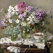 Схема вышивки «натюрморт с чаем»