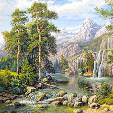 Схема вышивки «горная река»