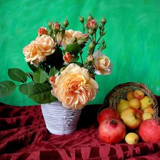 Схема вышивки «Натюрморт с гранатом»