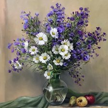 Схема вышивки «Boque de  margaridas com lilas»