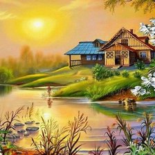 Схема вышивки «Casa do lago.»