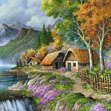 Схема вышивки «пейзаж»