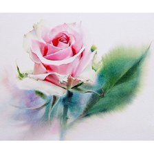 Схема вышивки «Акварельная роза»