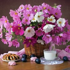 Схема вышивки «Cesta com flores.»