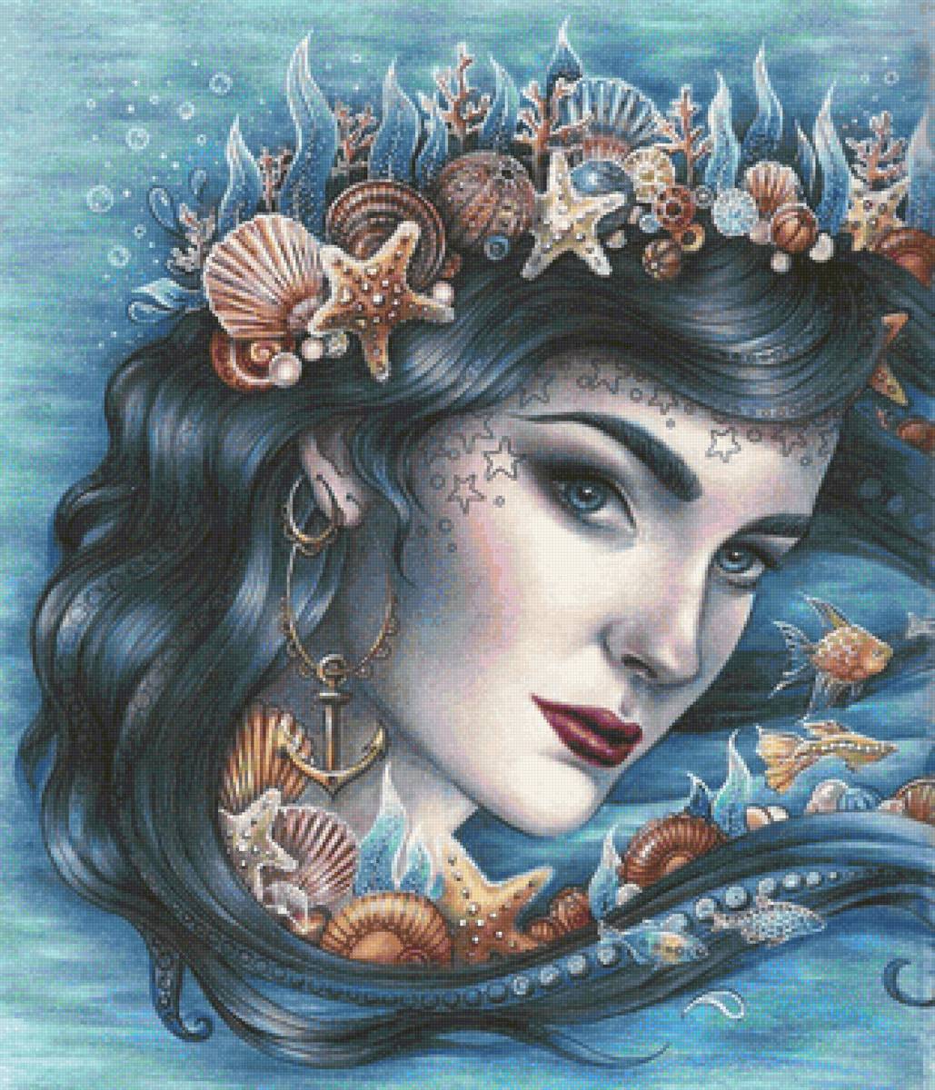 №2205384 - девушка, русалки, ракушки, море - предпросмотр